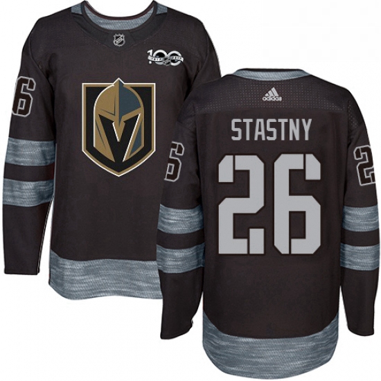 Mens Adidas Vegas Golden Knights 26 Paul Stastny Authentic Black 1917 2017 100th Anniversary NHL Jer