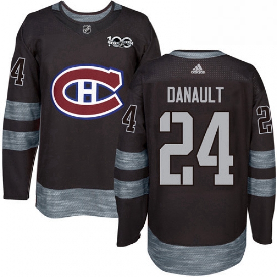 Mens Adidas Montreal Canadiens 24 Phillip Danault Authentic Black 1917 2017 100th Anniversary NHL Je