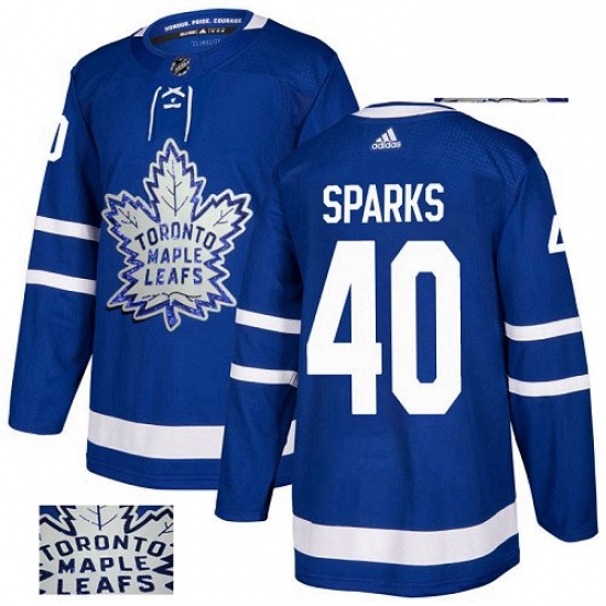 Mens Adidas Toronto Maple Leafs 40 Garret Sparks Authentic Royal Blue Fashion Gold NHL Jersey