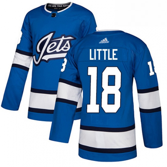 Mens Adidas Winnipeg Jets 18 Bryan Little Authentic Navy Blue Drift Fashion NHL Jersey