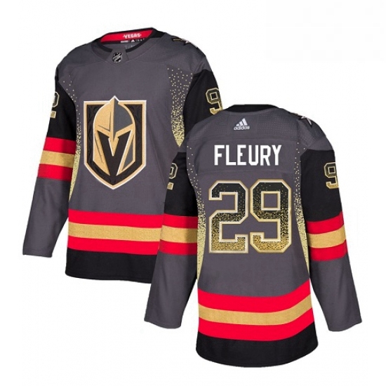 Mens Adidas Vegas Golden Knights 29 Marc Andre Fleury Authentic Black Drift Fashion NHL Jersey