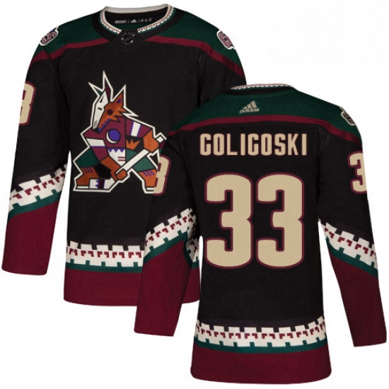 Mens Adidas Arizona Coyotes 33 Alex Goligoski Premier Black Alternate NHL Jersey