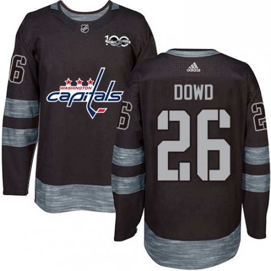 Mens Adidas Washington Capitals 26 Nic Dowd Authentic Black 1917 2017 100th Anniversary NHL Jersey