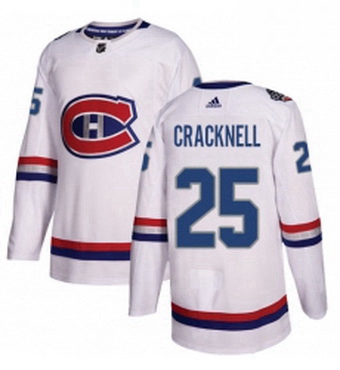 Mens Adidas Montreal Canadiens 25 Adam Cracknell Authentic White 2017 100 Classic NHL Jersey