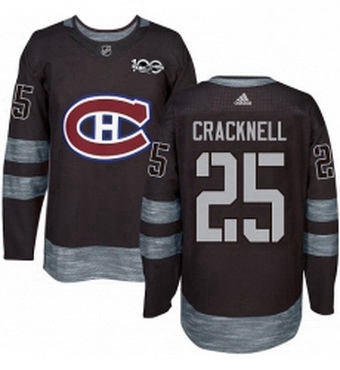 Mens Adidas Montreal Canadiens 25 Adam Cracknell Premier Black 1917 2017 100th Anniversary NHL Jerse