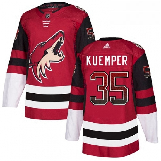 Mens Adidas Arizona Coyotes 35 Darcy Kuemper Authentic Maroon Drift Fashion NHL Jersey