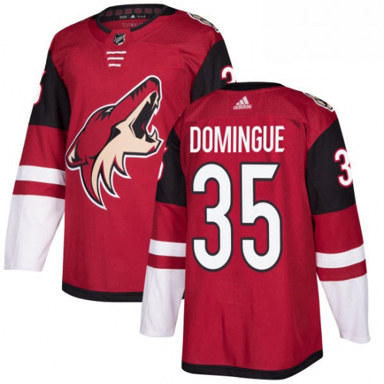 Mens Adidas Arizona Coyotes 35 Louis Domingue Premier Burgundy Red Home NHL Jersey