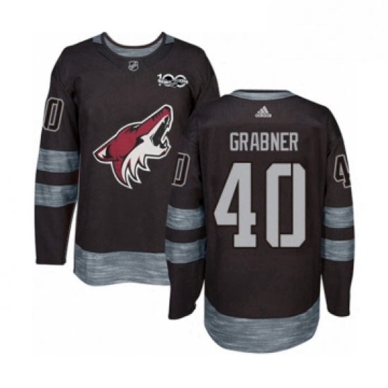 Mens Adidas Arizona Coyotes 40 Michael Grabner Authentic Black 1917 2017 100th Anniversary NHL Jerse