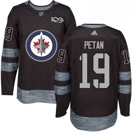 Mens Adidas Winnipeg Jets 19 Nic Petan Premier Black 1917 2017 100th Anniversary NHL Jersey