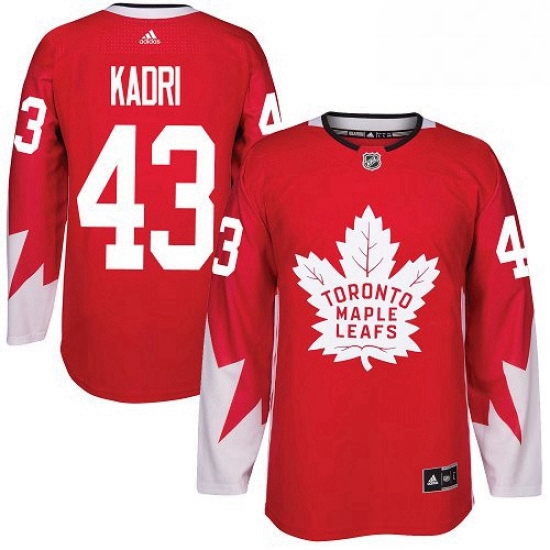 Mens Adidas Toronto Maple Leafs 43 Nazem Kadri Authentic Red Alternate NHL Jersey