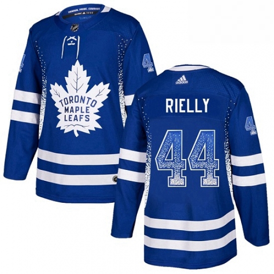 Mens Adidas Toronto Maple Leafs 44 Morgan Rielly Authentic Blue Drift Fashion NHL Jersey