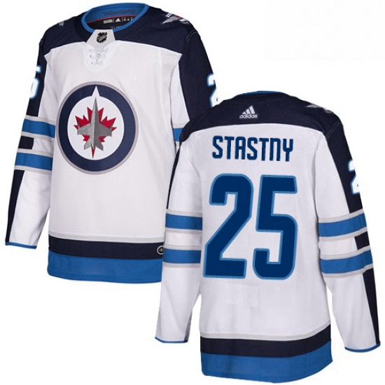 Mens Adidas Winnipeg Jets 25 Paul Stastny Authentic White Away NHL Jersey