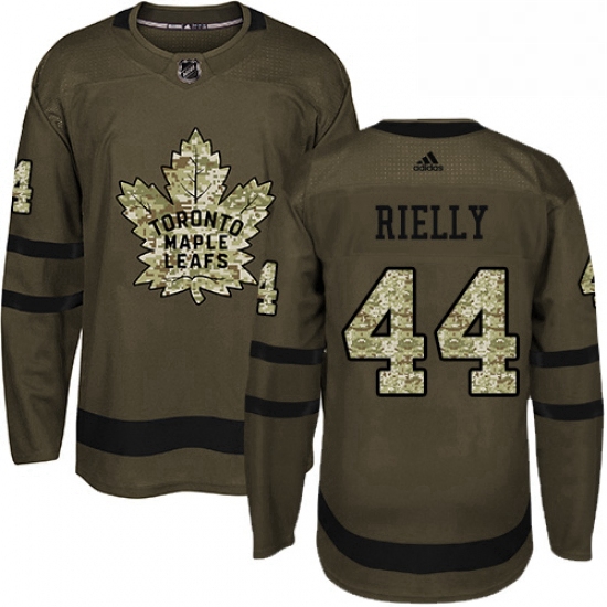 Mens Adidas Toronto Maple Leafs 44 Morgan Rielly Authentic Green Salute to Service NHL Jersey