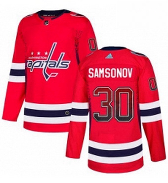 Mens Adidas Washington Capitals 30 Ilya Samsonov Authentic Red Drift Fashion NHL Jersey