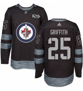 Mens Adidas Winnipeg Jets 25 Seth Griffith Authentic Black 1917 2017 100th Anniversary NHL Jersey