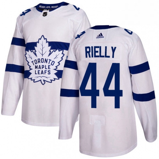 Mens Adidas Toronto Maple Leafs 44 Morgan Rielly Authentic White 2018 Stadium Series NHL Jersey