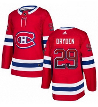 Mens Adidas Montreal Canadiens 29 Ken Dryden Authentic Red Drift Fashion NHL Jersey