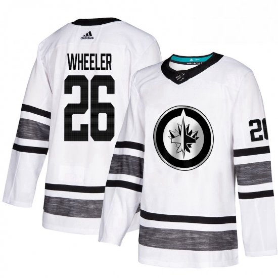 Mens Adidas Winnipeg Jets 26 Blake Wheeler White 2019 All Star Game Parley Authentic Stitched NHL Je