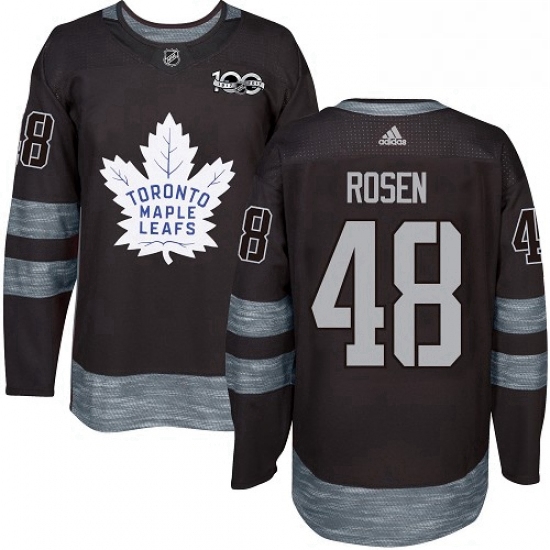 Mens Adidas Toronto Maple Leafs 48 Calle Rosen Authentic Black 1917 2017 100th Anniversary NHL Jerse