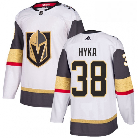 Mens Adidas Vegas Golden Knights 38 Tomas Hyka Authentic White Away NHL Jersey