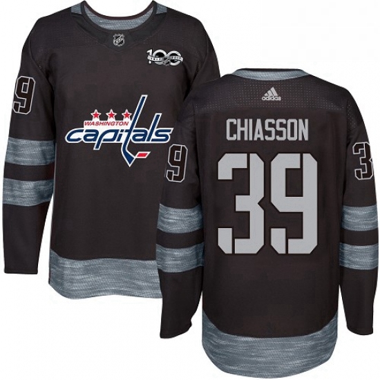 Mens Adidas Washington Capitals 39 Alex Chiasson Authentic Black 1917 2017 100th Anniversary NHL Jer