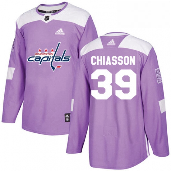 Mens Adidas Washington Capitals 39 Alex Chiasson Authentic Purple Fights Cancer Practice NHL Jersey