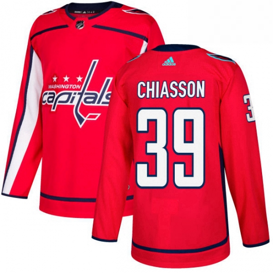 Mens Adidas Washington Capitals 39 Alex Chiasson Authentic Red Home NHL Jersey