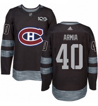 Mens Adidas Montreal Canadiens 40 Joel Armia Authentic Black 1917 2017 100th Anniversary NHL Jersey