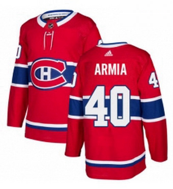 Mens Adidas Montreal Canadiens 40 Joel Armia Authentic Red Home 