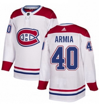 Mens Adidas Montreal Canadiens 40 Joel Armia Authentic White Away NHL Jersey