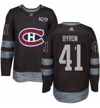 Mens Adidas Montreal Canadiens 41 Paul Byron Authentic Black 1917 2017 100th Anniversary NHL Jersey