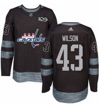 Mens Adidas Washington Capitals 43 Tom Wilson Authentic Black 1917 2017 100th Anniversary NHL Jersey