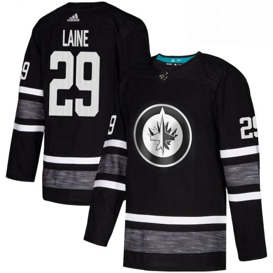 Mens Adidas Winnipeg Jets 29 Patrik Laine Black 2019 All Star Game Parley Authentic Stitched NHL Jer