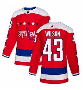 Mens Adidas Washington Capitals 43 Tom Wilson Authentic Red Alte