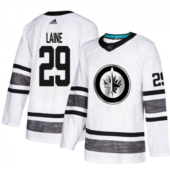 Mens Adidas Winnipeg Jets 29 Patrik Laine White 2019 All Star Game Parley Authentic Stitched NHL Jer