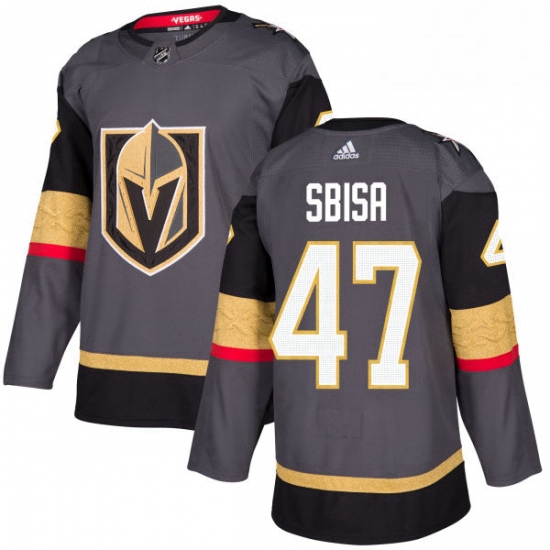 Mens Adidas Vegas Golden Knights 47 Luca Sbisa Authentic Gray Home NHL Jersey