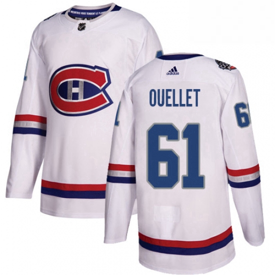 Mens Adidas Montreal Canadiens 61 Xavier Ouellet Authentic White 2017 100 Classic NHL Jersey