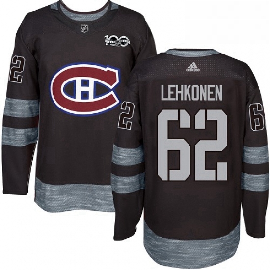 Mens Adidas Montreal Canadiens 62 Artturi Lehkonen Authentic Black 1917 2017 100th Anniversary NHL J