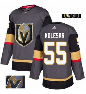 Mens Adidas Vegas Golden Knights 55 Keegan Kolesar Authentic Gray Fashion Gold NHL Jersey