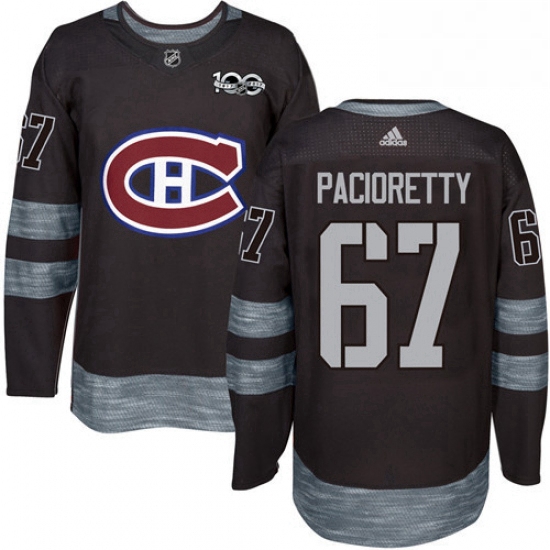 Mens Adidas Montreal Canadiens 67 Max Pacioretty Authentic Black 1917 2017 100th Anniversary NHL Jer