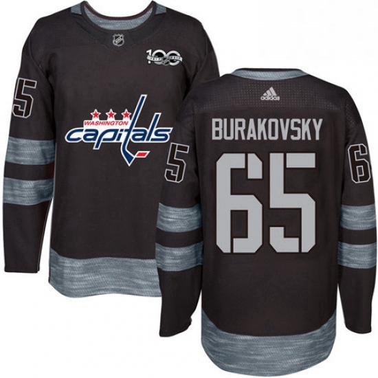 Mens Adidas Washington Capitals 65 Andre Burakovsky Authentic Black 1917 2017 100th Anniversary NHL 