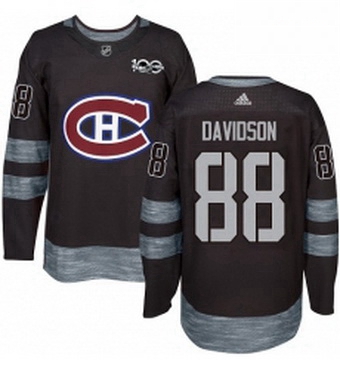 Mens Adidas Montreal Canadiens 88 Brandon Davidson Authentic Black 1917 2017 100th Anniversary NHL J