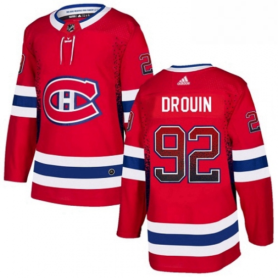 Mens Adidas Montreal Canadiens 92 Jonathan Drouin Authentic Red 