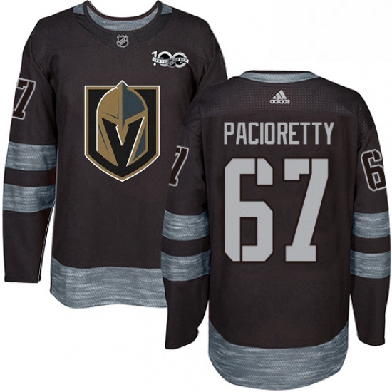 Mens Adidas Vegas Golden Knights 67 Max Pacioretty Authentic Black 1917 2017 100th Anniversary NHL J