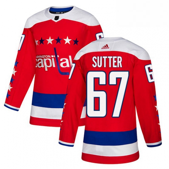 Mens Adidas Washington Capitals 67 Riley Sutter Authentic Red Alternate NHL Jersey