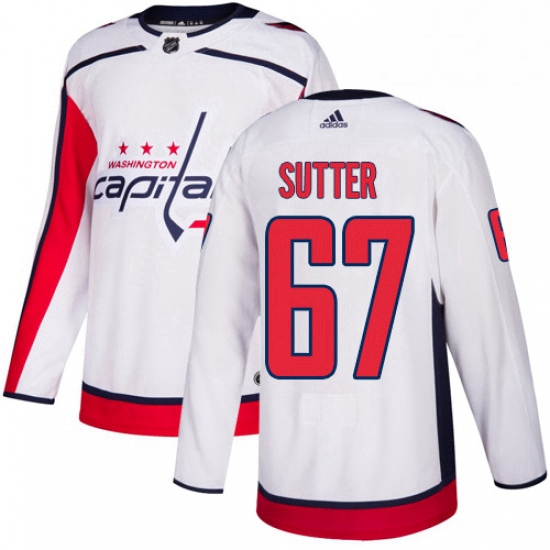 Mens Adidas Washington Capitals 67 Riley Sutter Authentic White 