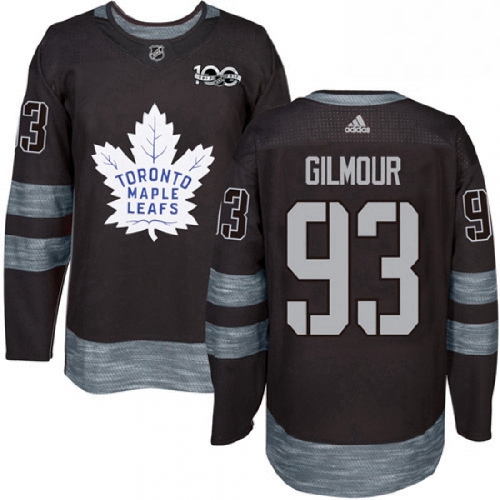 Mens Adidas Toronto Maple Leafs 93 Doug Gilmour Authentic Black 1917 2017 100th Anniversary NHL Jers