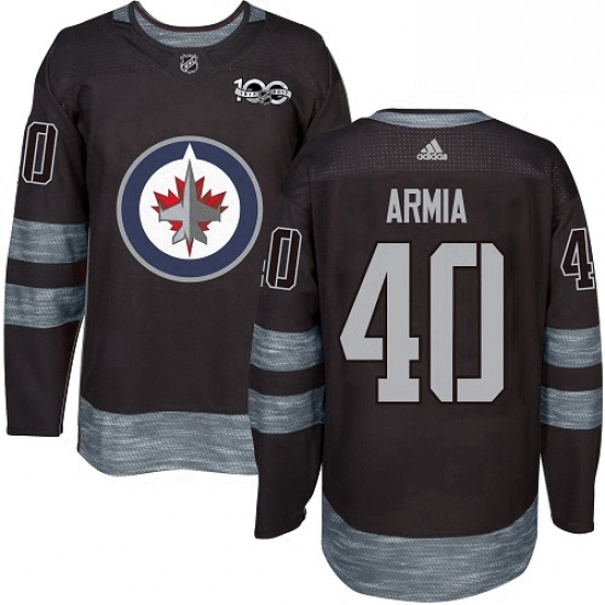 Mens Adidas Winnipeg Jets 40 Joel Armia Authentic Black 1917 2017 100th Anniversary NHL Jersey