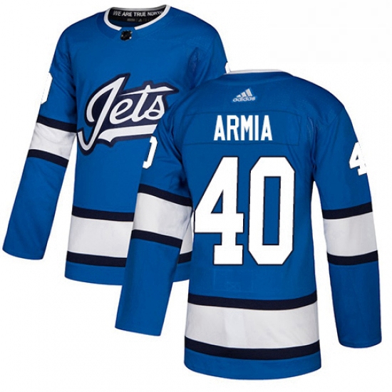 Mens Adidas Winnipeg Jets 40 Joel Armia Authentic Blue Alternate NHL Jersey