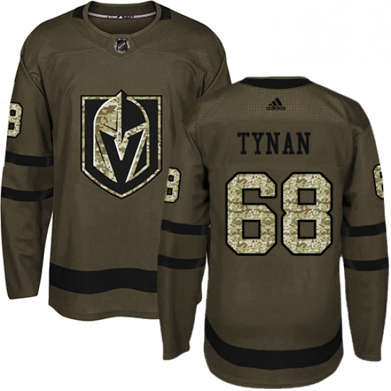 Mens Adidas Vegas Golden Knights 68 TJ Tynan Authentic Green Salute to Service NHL Jersey